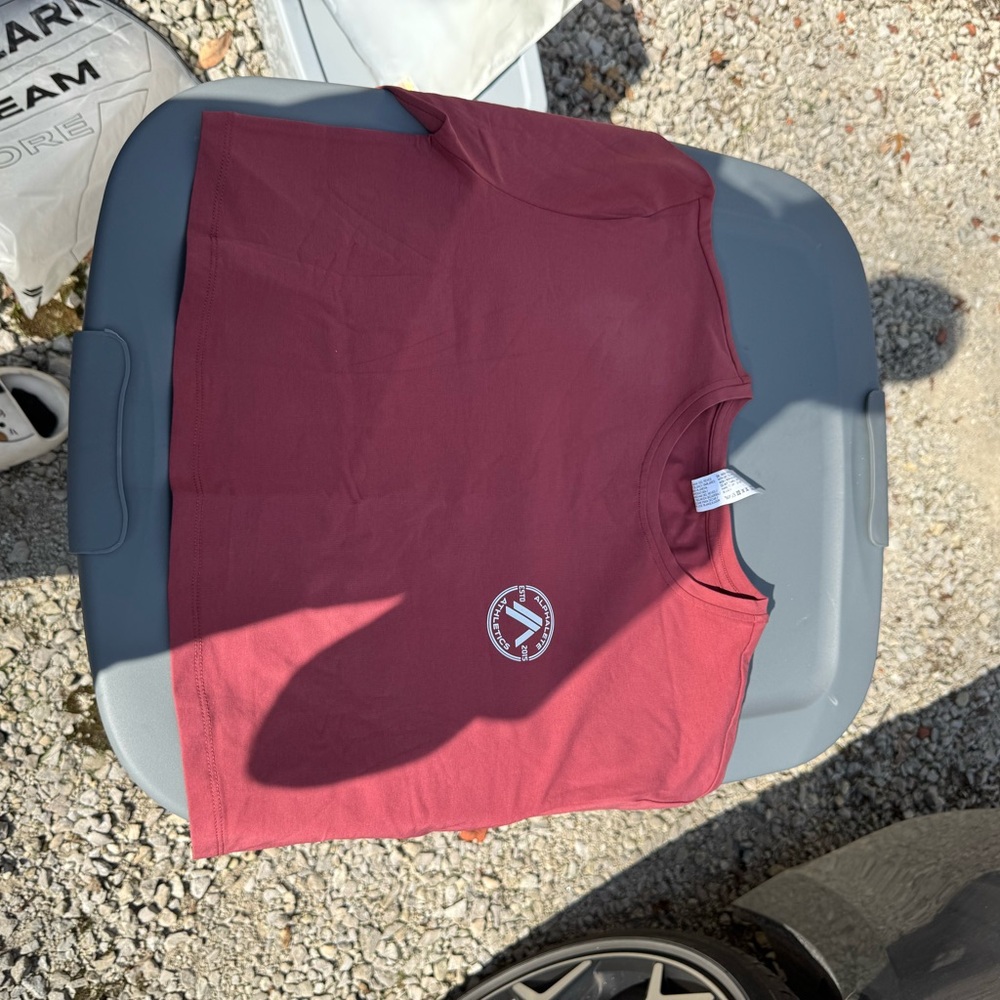 Alphalete Maroon Crop Top Long Sleeve